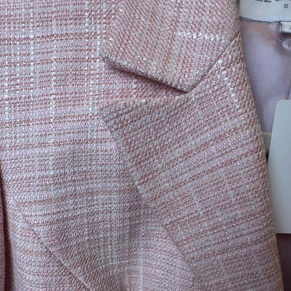 Vintage Light Pink Tweed Liz Claiborne Cinched Waist Blazer - Picture 4 of 6